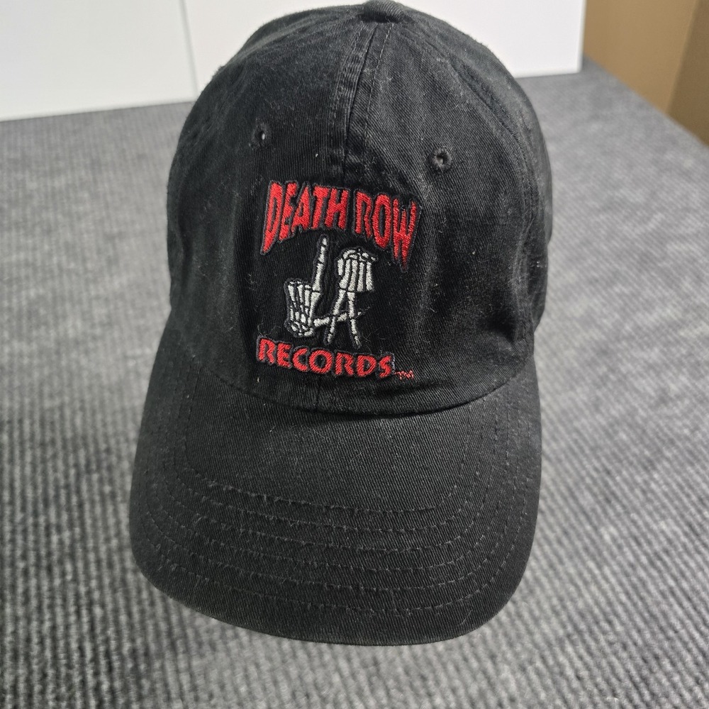 Death Row Records Hat Cap Strap Back Adult One Size Black Cotton American Label